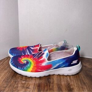 Skechers Go Walk Joy Shoes Women Size 11 Tie-dye rainbow Slip On Sneaker